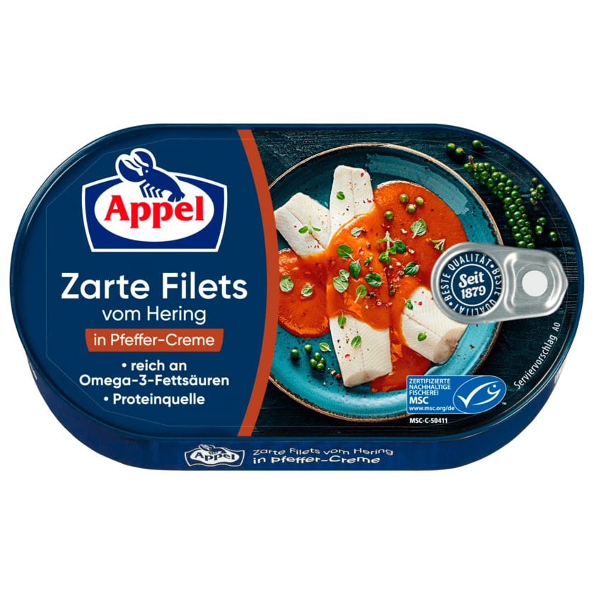 Appel Zarte Filets vom Hering in Pfeffer-Creme 200g